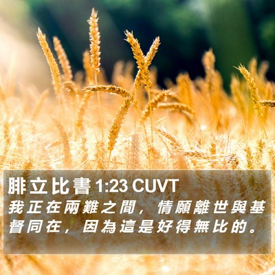 腓 立 比 書 1:23 CUVT Bible Verse Image