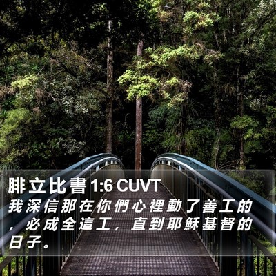 腓 立 比 書 1:6 CUVT Bible Verse Image