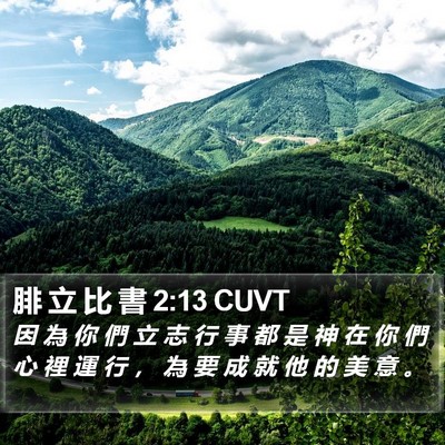腓 立 比 書 2:13 CUVT Bible Verse Image