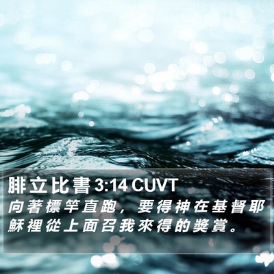腓 立 比 書 3:14 CUVT Bible Verse Image