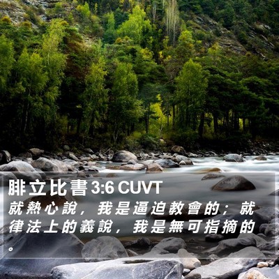 腓 立 比 書 3:6 CUVT Bible Verse Image