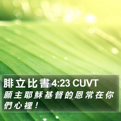 腓 立 比 書 4:23 CUVT Bible Verse Image