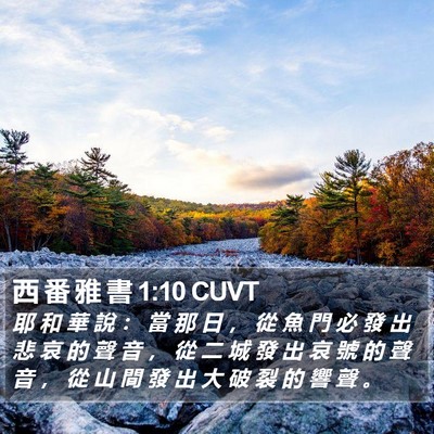西 番 雅 書 1:10 CUVT Bible Verse Image