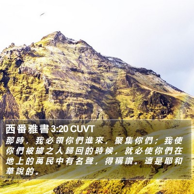 西 番 雅 書 3:20 CUVT Bible Verse Image