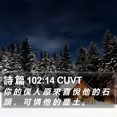 詩 篇 102:14 CUVT Bible Verse Image