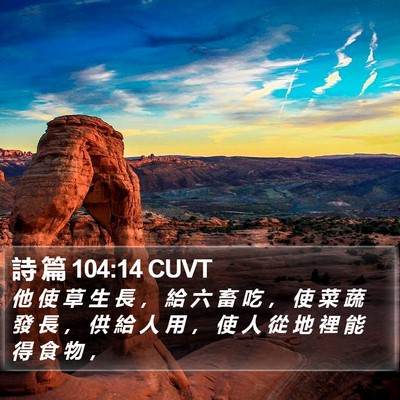 詩 篇 104:14 CUVT Bible Verse Image