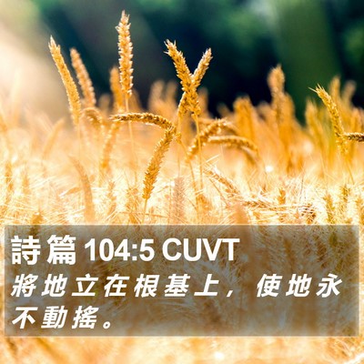 詩 篇 104:5 CUVT Bible Verse Image