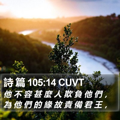 詩 篇 105:14 CUVT Bible Verse Image