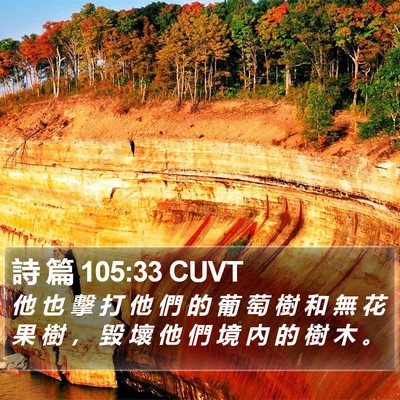 詩 篇 105:33 CUVT Bible Verse Image