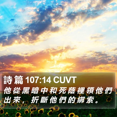 詩 篇 107:14 CUVT Bible Verse Image
