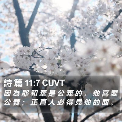 詩 篇 11:7 CUVT Bible Verse Image