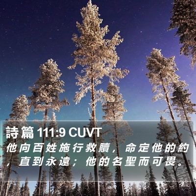 詩 篇 111:9 CUVT Bible Verse Image