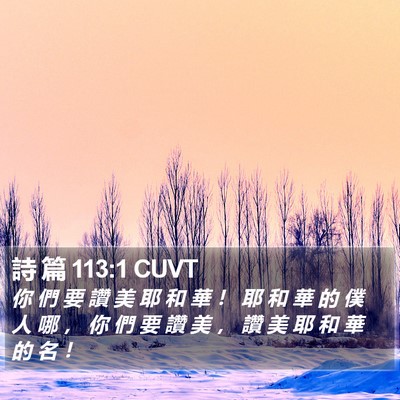 詩 篇 113:1 CUVT Bible Verse Image