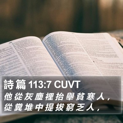 詩 篇 113:7 CUVT Bible Verse Image