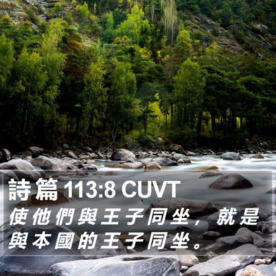 詩 篇 113:8 CUVT Bible Verse Image