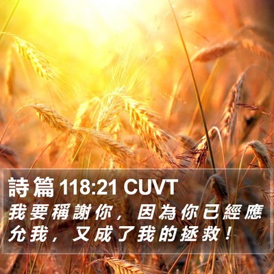 詩 篇 118:21 CUVT Bible Verse Image