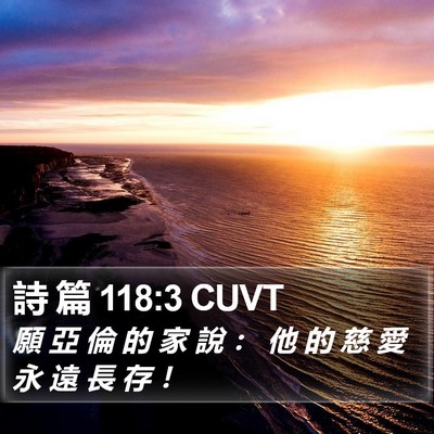 詩 篇 118:3 CUVT Bible Verse Image