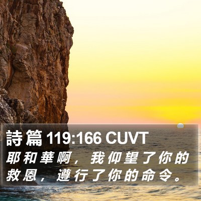 詩 篇 119:166 CUVT Bible Verse Image