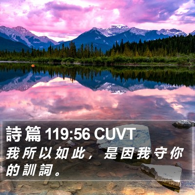 詩 篇 119:56 CUVT Bible Verse Image