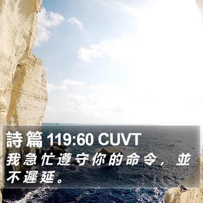 詩 篇 119:60 CUVT Bible Verse Image