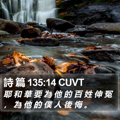 詩 篇 135:14 CUVT Bible Verse Image