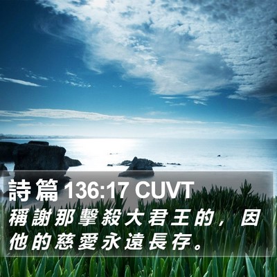 詩 篇 136:17 CUVT Bible Verse Image