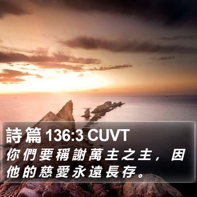 詩 篇 136:3 CUVT Bible Verse Image