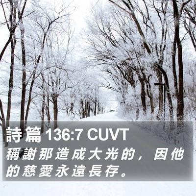 詩 篇 136:7 CUVT Bible Verse Image