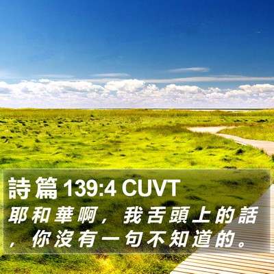 詩 篇 139:4 CUVT Bible Verse Image