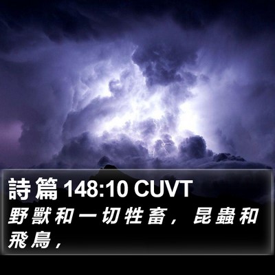 詩 篇 148:10 CUVT Bible Verse Image