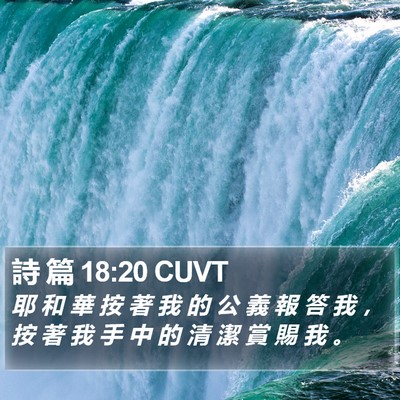 詩 篇 18:20 CUVT Bible Verse Image
