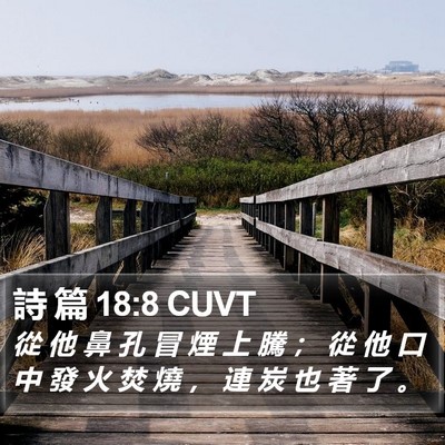 詩 篇 18:8 CUVT Bible Verse Image