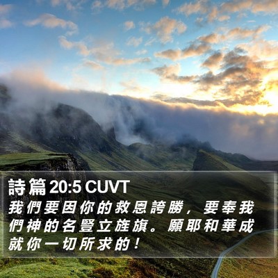 詩 篇 20:5 CUVT Bible Verse Image