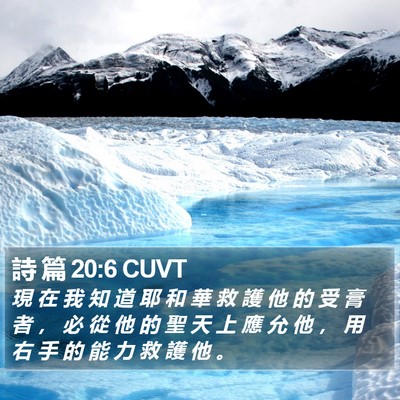詩 篇 20:6 CUVT Bible Verse Image