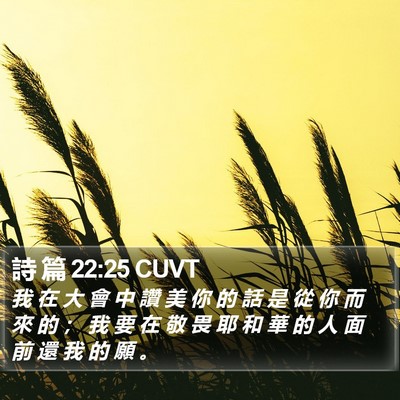 詩 篇 22:25 CUVT Bible Verse Image