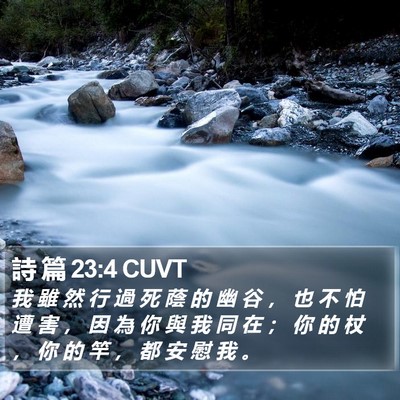 詩 篇 23:4 CUVT Bible Verse Image