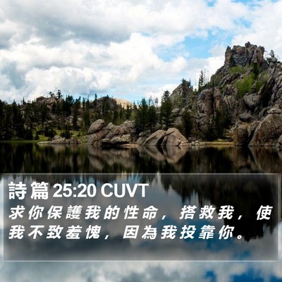 詩 篇 25:20 CUVT Bible Verse Image