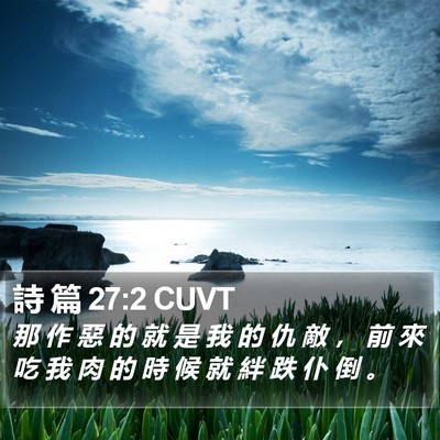 詩 篇 27:2 CUVT Bible Verse Image