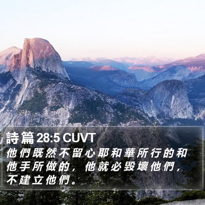 詩 篇 28:5 CUVT Bible Verse Image