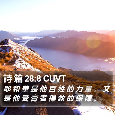 詩 篇 28:8 CUVT Bible Verse Image