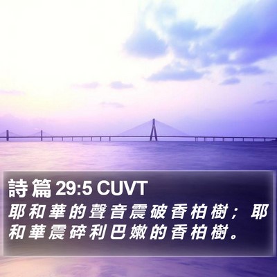 詩 篇 29:5 CUVT Bible Verse Image