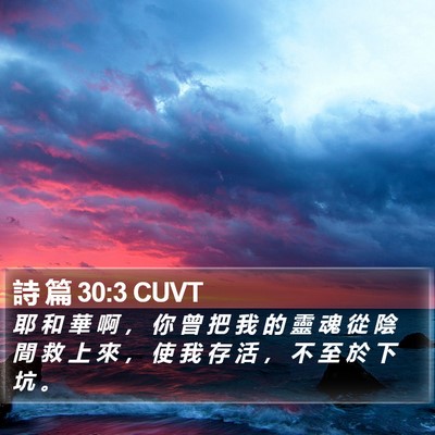 詩 篇 30:3 CUVT Bible Verse Image