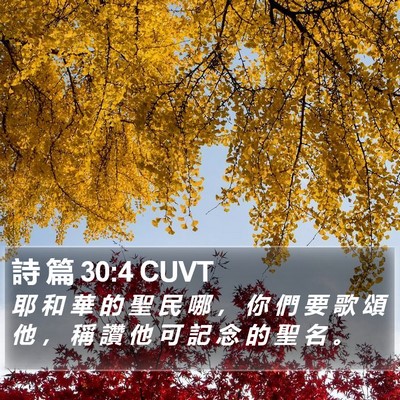 詩 篇 30:4 CUVT Bible Verse Image