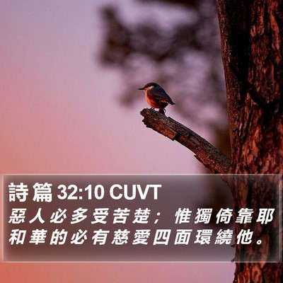 詩 篇 32:10 CUVT Bible Verse Image