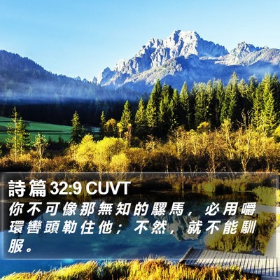 詩 篇 32:9 CUVT Bible Verse Image