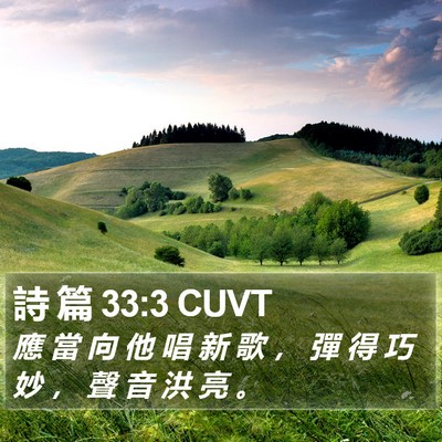 詩 篇 33:3 CUVT Bible Verse Image