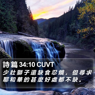 詩 篇 34:10 CUVT Bible Verse Image
