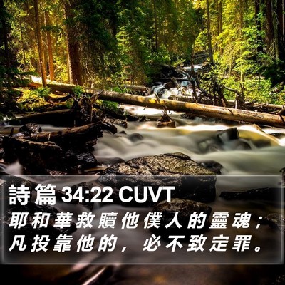 詩 篇 34:22 CUVT Bible Verse Image