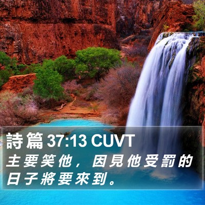詩 篇 37:13 CUVT Bible Verse Image