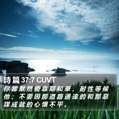 詩 篇 37:7 CUVT Bible Verse Image